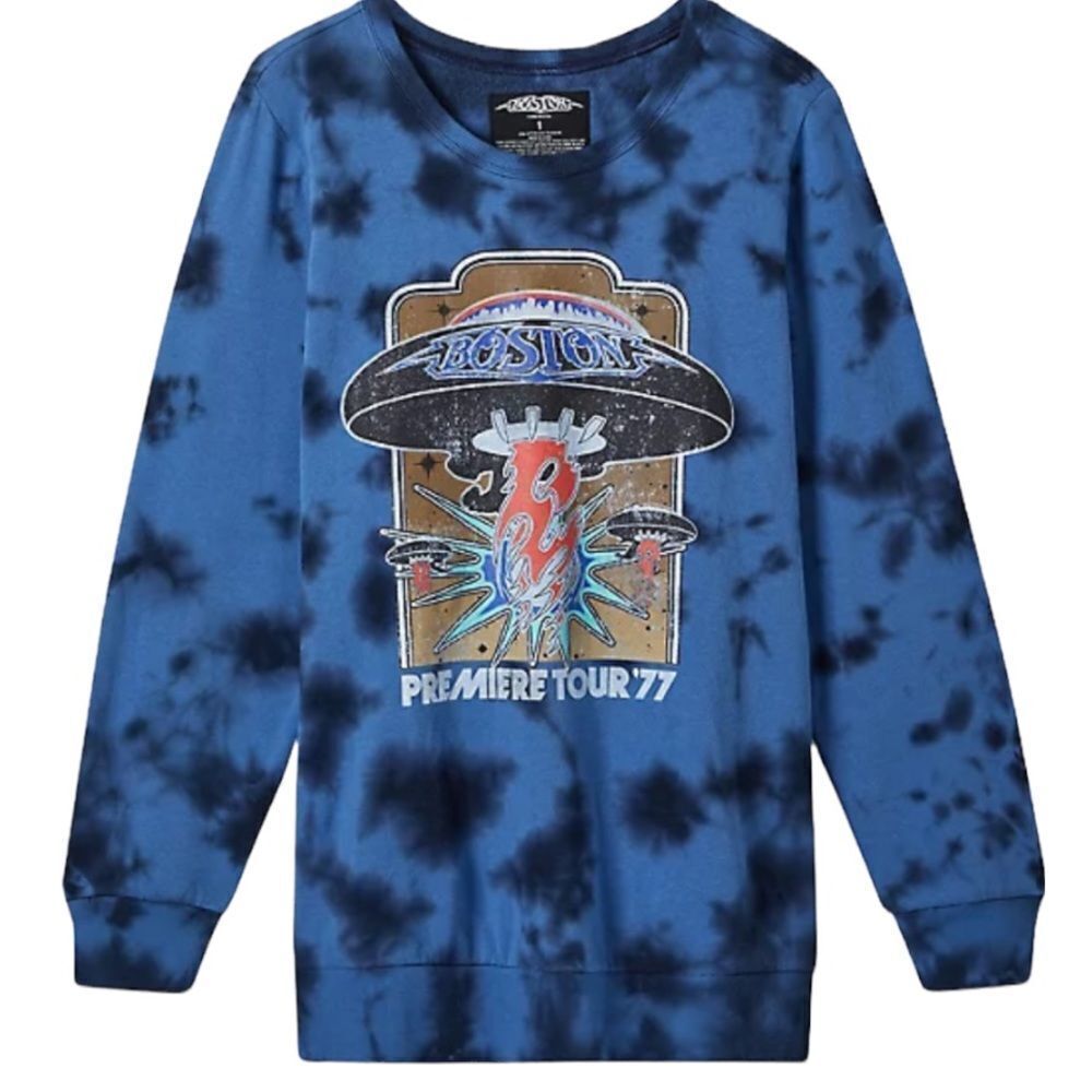 BOSTON Premiere Tour 1977 Rock Band Tie Dye Sweatshirt  Unisex NWT